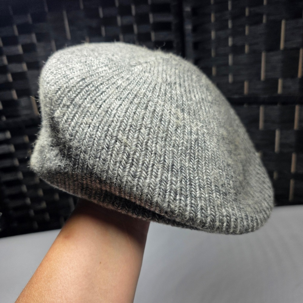 Aris Knit Flat Cap Grey Marled Ivy Driving Newsboy Hat Made in USA One Size